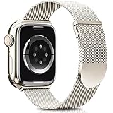 Higgs Ersatzarmband Kompatibel mit Apple Watch Armband 41mm 42mm 40mm 38mm Damen/Herren, Dual Magnetisch Einstellbar Armbänder für iWatch SE Series 10 9 8 7 6 5 4 3 2 1, Polarstern Edelstahl Metall