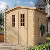 Gartenhaus Holz - Geräteschuppen Holz - Gerätehaus mit Boden Imprägnierte B216xL206xH216 cm/ 3.53 m2 - Fahrrad Schuppen - Gartenhäuser & aufbewahrung Wasserfestes Dach TIMBELA M343C+M343G
