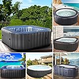 BRAST® Whirlpool aufblasbar MSpa | 2-8 Personen | viele Modelle rund und eckig | Ø 125-224cm | In-Outdoor Pool | bis zu 144 Massagedüsen | inkl. Aufblasfunktion Abdeckung Timer Heizung | Tekapo4