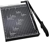 Papierschneider A3-B7,300-485mm Schnittlänge Guillotine Papierschneider für Karton Metallbasis mit Sicherheitsklingenverriegelung und Dual-Führung, 10-12 Blatt Kapazität (Schwarz 300mm)