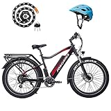 JOBO Ebike Elektrofahrrad 26 Zoll E-Faltrad mit Abnehmbare 48V 14Ah 672wh Lithium-Ionen-Batterie, Shimano 7-Gang E Bike Herren Damen