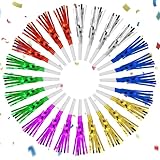 CIATBYYJ 24 Stück Bunt Party Krachmacher,Glitzer Party Tröten,Partytröten Spielzeuge für Geburtstag Sportveranstaltungen Neujahr Weihnachten