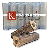 60kg PiniKay Holzbriketts Hartholz Briketts im Paket aus Buche- und Eiche Octagon Form Brenn Kamin Ofen Heiz Holz Grill Smoker Gluthalter Premium Brikett | Energie Kienbacher (60kg)