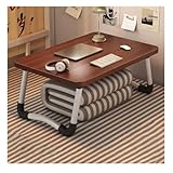 GUIXAN Laptop-Schreibtisch, niedriger Betttisch, Bett für Fernsehtisch, Knietablett, tragbarer Stehtisch, klappbarer Betttisch für Laptop, Lese- und Schreibständer mit Schublade für Bett,