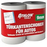 ATHLON TOOLS 2X Auto-Türkantenschutz (9mm) FlexProtect - je 2 m lang - Extra Dicker Türkantenschoner, selbstklebend, wasserabweisend (schwarz)