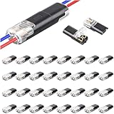 YESLUSY 40 Stück Steckverbinder, 12V Kabelverbinder Wasserdicht, 2 Polig, 2 Pin Stecker, Schneller Crimp Anschluss für 18-22 AWG Kabel, Steckverbindung Steckbarer Kabelan