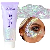 Prreal Body Glitter gel 50ml, Mermaid Sequins Chunky Glitter...