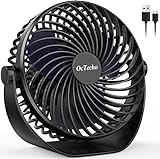 OcTecho USB Ventilator, Mini Ventilator Leise, Tischventilator mit starkem Luftstrom, 5 Geschwindigkeiten, 360° Drehung, Tragbarer Klein Tischventilator für Büro, Zuhause und Outdoor (Keine Batterien)
