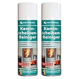 HOTREGA Kaminscheiben Reiniger 300ml Set mühelos Ruß vom Kaminglas entfernen Kachelofen Scheibe reinigen, Mengen:2