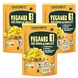 Veganes Ei-Ersatz Pulver 3er-Pack von GREENFORCE | 300g pflanzlicher Eierersatz perfekt für Rührei & Omelette | Ei-Alternative aus deutscher Ackerbohne | Proteinreich, Glutenfrei & Vegan