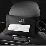 Auto Taschentuchhalter für Citroen C5 Cross Tourer, Sonnenblende Taschentuchbox Leder Multifunktionale Rücksitz Organizer Taschentuchbox Halterung Autozubehör,A