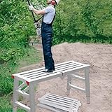 Verstellbare faltbare industrielle Trittplattform – stabile Arbeitsbühne für Heckenschneiden, Fahrzeugwäsche, Gerüst, Outdoor- und DIY-Projekte – strapazierfähiges, rutschfestes Design