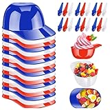 JUJNE Baseballhelm-Eiscreme-Snackschale, 237 Ml, Mini-Baseballkappen-Schüsseln, Kinderhelm-Chips-Schüssel, Eisbecher-Helme, 8er-Pack