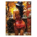 Malen Nach Zahlen Erwachsene Figur Kunst Malen Nach Zahlen Kinder 70 x 50cm, Basteln Erwachsene Leinwand Bilder Frau, DIY Kreativ Set Künstlerbedarf für Deko Wohnzimmer Geschenke für Frauen JLYH-8198