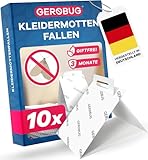 Gerobug® Kleidermottenfalle 10 Stück - Mottenfalle Kleidermotten mit 3 Monate Wirksamkeit - Motten-Falle mit Pheromonlockstoff - Schnell & einfach Mottenbefall kontrollieren