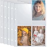 Prmape 20 Stück Fotohüllen DIN A4, 4-Fach Geteilt Fotosichthüllen, 10.2x15 cm Transparent Postkartenhüllen, 80 Card Slots Prospekthülle zum Schutz von Postkarten Fotos