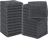 Utopia Towels - 24 Stück Seiftücher, 30x30 cm mit Aufhängeschlaufen, saugfähige Waschlappen zum Abwischen und Reinigen des Gesichts aus 100% Baumwolle (Grau)