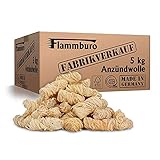 FLAMMBURO (5kg = ca. 400 Stück) Anzündwolle für Kamin, Ofen und Grill – Ökologischer Holzanzünder, Kaminanzünder, Grillanzünder, Anzünder Holzwolle Varianten: (3kg) / (10kg) / (15kg)