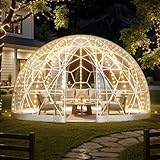 VEVOR Gartenkuppel, 2,9x1,7 m großes transparentes Blasenzelt für 2–4 Personen, geodätisches Kuppelgewächshaus mit Fenster, PVC-Zelt für Hinterhof, Terrasse, Camping, Party, Hochzeit
