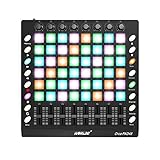 KOCAN PAD48 Tragbarer USB-MIDI-Drum-Pad-Controller 48 RGB-Pads mit Hintergrundbeleuchtung 8 Drehregler 16 Tasten 8 Schieberegler mit USB-Kabel