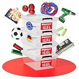ATHLON TOOLS 4x 12.5 L Aufbewahrungsboxen mit Deckel,...
