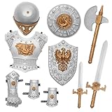 KOMBIUDA Ritter Kostüm Teilig Mittelalter Cosplay Party Halloween Verkleidung Zubehör Jungen Mädchen Bühnenperformance