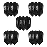 Harrows Silika Slim Dart Flights 5 x Sets Dart-Flights (insgesamt 15 Flights) I 100-Mikron-Dart-Flights Premium Extra Strong Hergestellt in Großbritannien Professionelles Dart-Zubehör I Black Edition