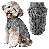 FWLWTWSS Hundepullover, Winter Warmer Hundepullover Kleine Hunde Rollkragen Strickpullover Hunde Pullover Weich Hundekleidung Hundepulli Hund Kleidung für Kleine Mittelgroße Hunde und Katzen Medium