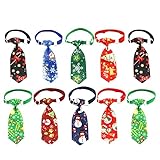 FGUUTYM Schleife Hund Haustier Katze Schneeflocke Schneemann Zubehör 10PC und Fliege Weihnachtskrawatte Haustierzubehör Hundefliege Halsband (Multicolor, One Size)