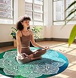 LaiEr Große runde Yogamatte für Übungen, Premium, extra dick, ultrabequem, rutschfest, kreisförmige Meditationsmatte (140 cm x 140 cm x 3,5 mm)