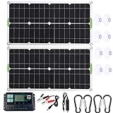 JAKROO Solarmodule Kit,400w Solarpanel Mit 20a-Controller, 2x200w 12v-Mono-solarbatterieladegerät, Tragbares Flexibles Solarpanel Für Auto-Yacht-Batterie-Boot