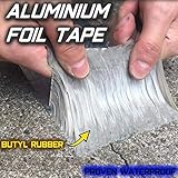 Starke Qualität wasserdichtes Klebeband Butylkautschuk Aluminiumfolie Tape, für Dachleckage, Oberflächenriss, Fensterbankspalt, Rohrbruch (5cm×5m)