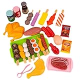 ABS Grill-Set Für Kinder BBQ-Grill-Spielzeug-Esse Grill Spielzeug Küche Kinder BBQ Grill Spielzeug Und Zubehör Grillspiel Mit Grillzubehör Für jun-gen Mädchen Kinder