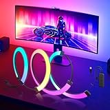 LED TV Hintergrundbeleuchtung, 27 Zoll PC Monitor Hintergrundbeleuchtung,RGBIC LED-Lichtstreifen synchron mit Bildschirmfarbe und Musik für Spiele, Filme usw (3 LED-Streifen)