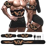 UIHOL EMS Trainingsgerät, EMS Elektrische Muskelstimulation USB-wiederaufladbarer tragbarer Fettverbrennung EMS Bauchmuskeltrainer Bauch- / Arm- / Bein-Fitness Trainings Gang