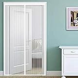 CHBIN Vorhang Moskitonetz 190x260cm Ohne Bohren Insektenschutz Gaze Moskito Vorhang Insektenschutz für Tür Balkontür Wohnzimmer Terrassentür, Weiß