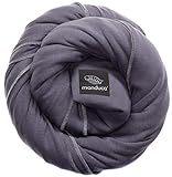 manduca Sling – elastisches Babytragetuch für Neugeborene ab 3,5 kg und Babys bis 15 kg – stabiles Tragetuch aus weichem Jersey-Strickstoff aus 100% Baumwolle (Bio) – Einheitsgröße, slate