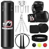 Prorobust Boxsack-Set, 120cm PU Heavy Duty mit 12OZ Boxhandschuhen für MMA Kickboxen Home Training (Ungefüllt)