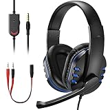 Diswoe Gaming Headset für PS4/PS5/PC/Xbox/Nintendo Switch mit 3D-Surround-Sound, Noise Cancelling Gaming Kopfhörer mit Mikrofon Headset Ps4 mit Kabel für PC Xbox N-Switch Laptop Mac Handy Tablet