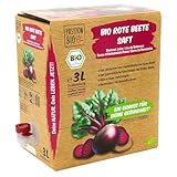 Bio Rote Beete Saft, 3 Liter – 100% Rote Beete Saft, milchsauer vergoren – in Deutschland abgefüllt – kein erdiger Geschmack – kein zugesetzter Zucker (lt. Gesetz), enthält von Natur aus Zucker