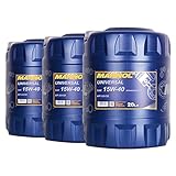 BandelOne enthält 3x20 Liter Mannol Sae 15W40 Universal Motoröl mineralisch Api Sg/cd