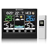 Bresser MeteoTemp Funk-Wetterstation mit Temperetur und Luftfeuchtigkeitsmessung innen und außen,Touchscreen-Display und Außensensor