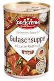 DREISTERN scharfe Gulaschsuppe mit zartem Rindfleisch 400g | nach traditioneller pikanter Rezeptur | Qualität die schmeckt