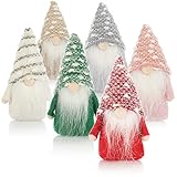 COM-FOUR® 6X Premium Weihnachts-Wichtel 15cm - Weihnachtsdeko - winterliche Zwergen-Figur - Dekoartikel - skandinavische Deko-Trolle - schwedischer Gnom mit Bart und Wintermütze