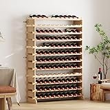 SogesHome Flaschenregal Weinregal Stapelbares Weinregale 12-Tier Weinlagerung für 120 Flaschen Weinständer Flaschenständer Weinlagerschrank aus Holz