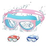 Kinder Taucherbrille, Kinder Schwimmbrille für 4-14 Jahre Antibeschlag Schwimmbrille für Jungen und Mädchen UV-Schutz Swimming Goggles Anti-Beschlag Schwimmausrüstung zum Schwimmen, Duschen