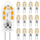 Jewan G4 LED Lampen, 12er-Pack, 2W G4 LED Birne Warmweiß 3000K Ersatz 20W Halogenlampen, 200LM G4 LED led leuchtmittel, 360° Abstrahlwinkel, Nicht Dimmbar Kein Flimmern, 12V AC/DC Energiesparlampe