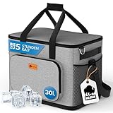 BigDean 30L Kühltasche groß Isolierte Kühlbox faltbar auslaufsicher & wasserdicht – Thermotasche Picknicktasche Lunchtasche Isoliertasche Einkaufstasche– bis zu 5h Kühldauer