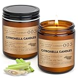 Citronella Kerzen Outdoor Groß,240Std Draußen Camping Citronella Kerzen im Glas Zitronenkerze mit Deckel Garten Lemongrass Natürliches Sojawachs für Balkon,Picknick,Camping,Terrasse Tischdeko