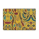 NPOREJKNGF Afrikanischer Webteppich, 91,4 x 61 cm und 183,9 x 121,9 cm, bedruckt, ultraweiches Flanell mit hochdichtem Memory-Schaum, für Wohnzimmer und Büro